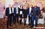 Николай Рогов (Синема Стар), Искандер Аминов, Артем Карманов, Юлия Пышненко (Деловая Русь), Надежда Исаева, гостья церемонии и Алексей Шабарин (Формула Кино)