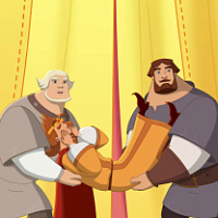 Три богатыря юлий. Илья попович три богатыря. Три богатыря конь юлий и князь. Три богатырясход конем. Три богатыря и конь на троне мультфильм 2022.